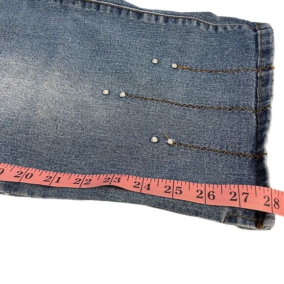 Street Code New York Embellished Jeans Stretch Women Size 13/14 Studded - Picture 10 of 15